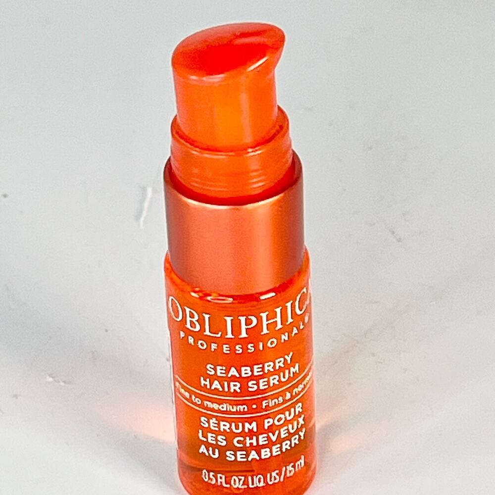 Obliphica Seaberry Leave-in Hair Serum Dry Hair Growth Travel .5 fl oz 15ml New